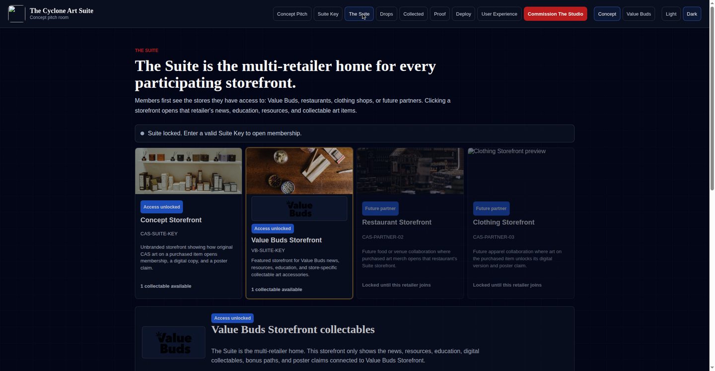 Cyclone Art Suite multi-retailer home